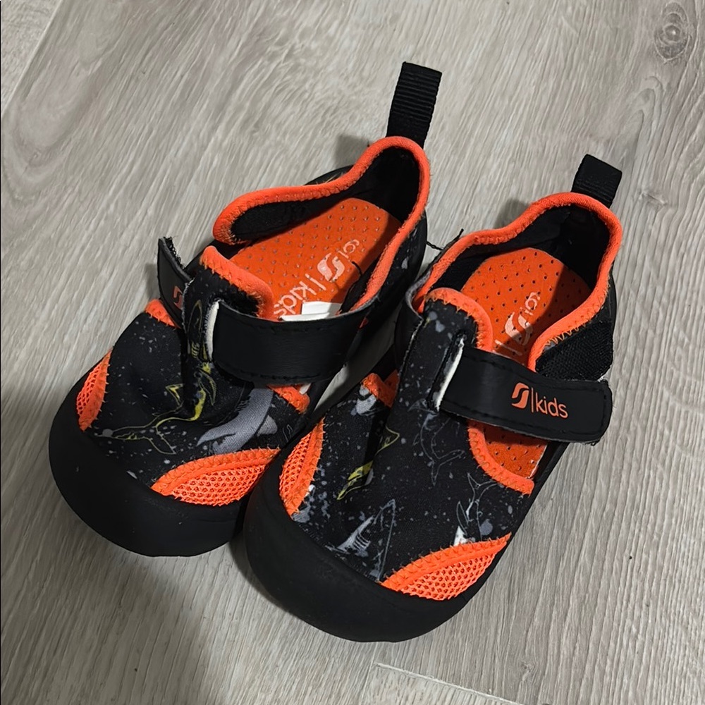 Kids Black and Orange Shoes